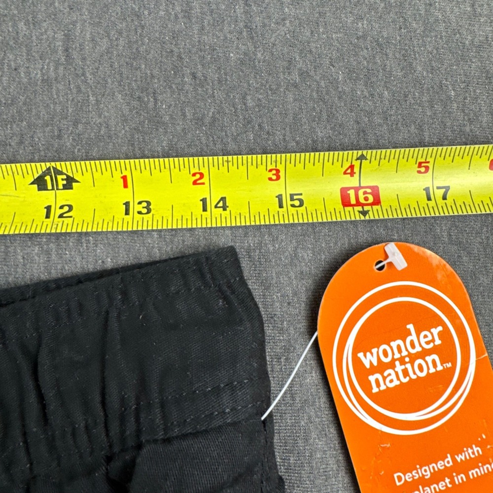 Wonder Nation Boys Black Cargo Shorts XL 14-16 Pull On Elastic Waist NWT - Picture 4 of 6